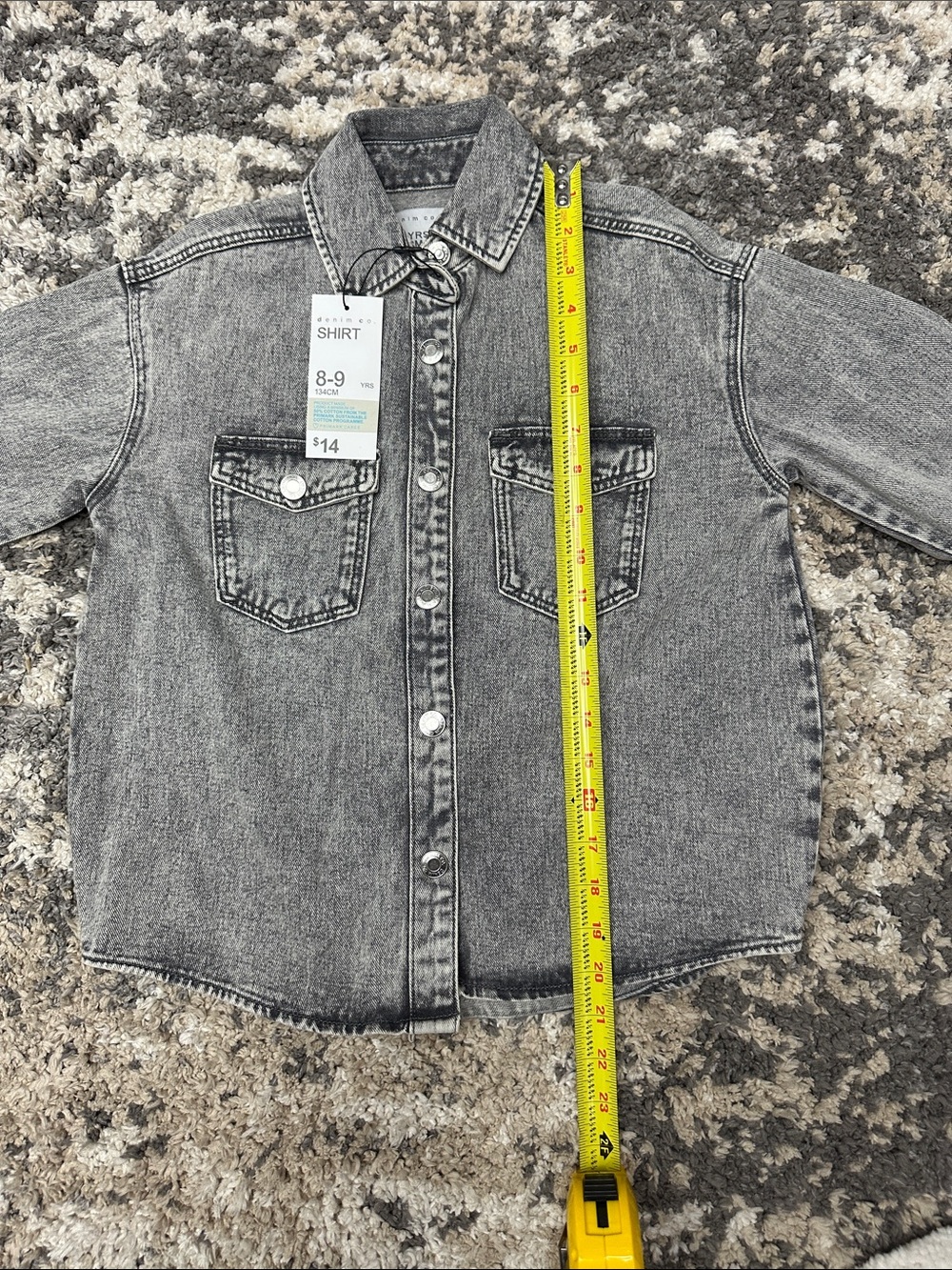Primark Grey Washed Denim Shirt Jacket - Picture 8 of 9